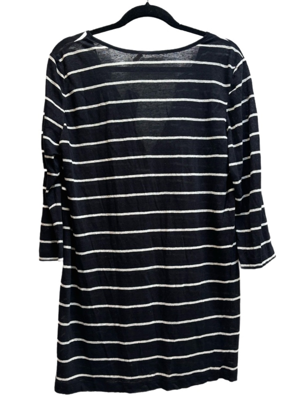 NWT Joie a la Plage Linen Striped Beach Cover Up Tunic Black White Medium - Picture 3 of 7